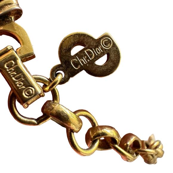 Vintage Christian Dior 1980s Omega Choker. Featuring Faux Pearl Focal Piece. - Picture 12 of 13